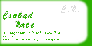 csobad mate business card